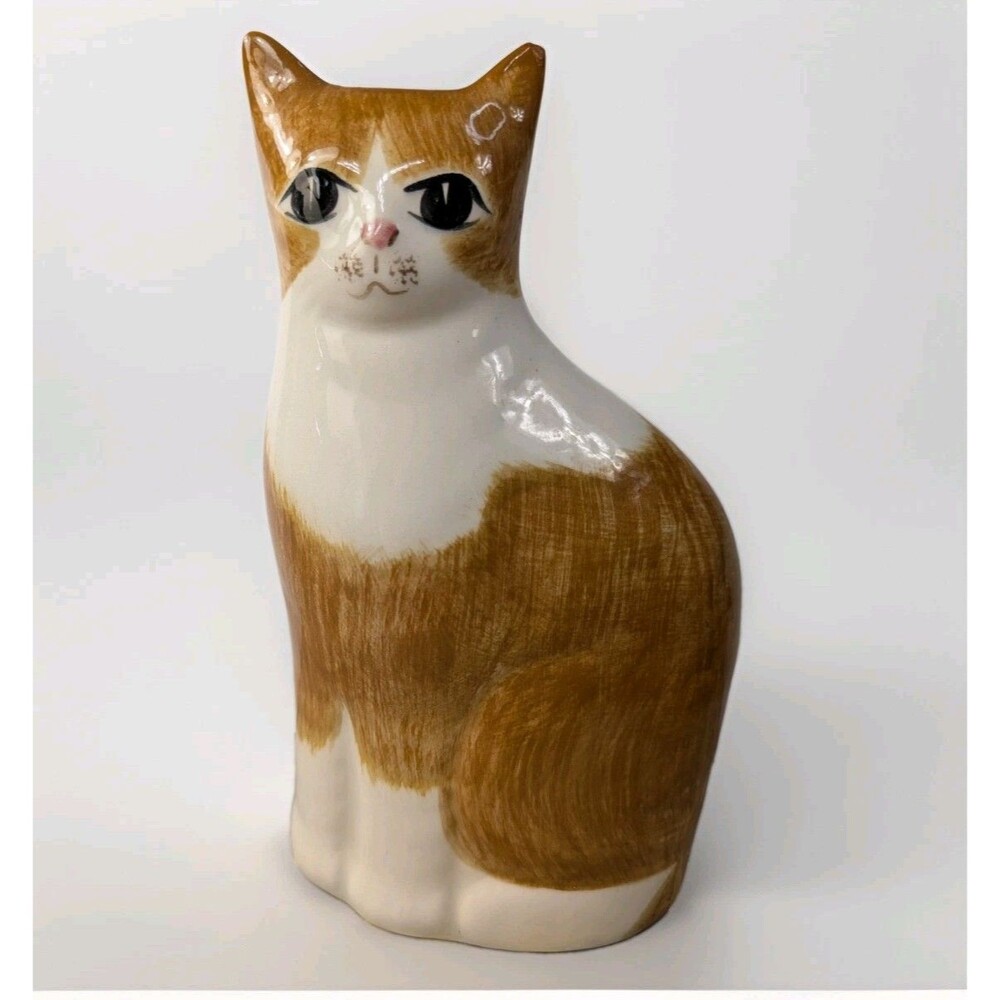 NS Gustin Vintage Made In USA Ceramic 8” Cat Figurine Beautiful Stop